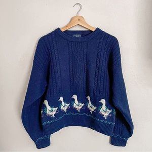 Woolrich Blue Sweater with Duck Design